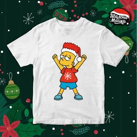 Прикольные футболки: Новогодний Барт